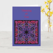 Het rode Blauwe Abstracte Denken aan u de Sjabloon (Gele Bloem)