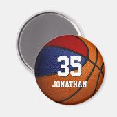 het rode blauwe team kleuren basketbalfeesten magneet (Voorkant / Achterkant)