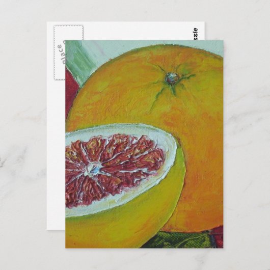Het rode Briefkaart van de Grapefruit (Voorkant / Achterkant)