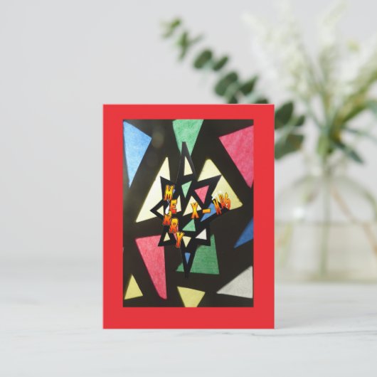 Het Rode Briefkaart van de Ster van Kerstmis van (Staand voorkant)