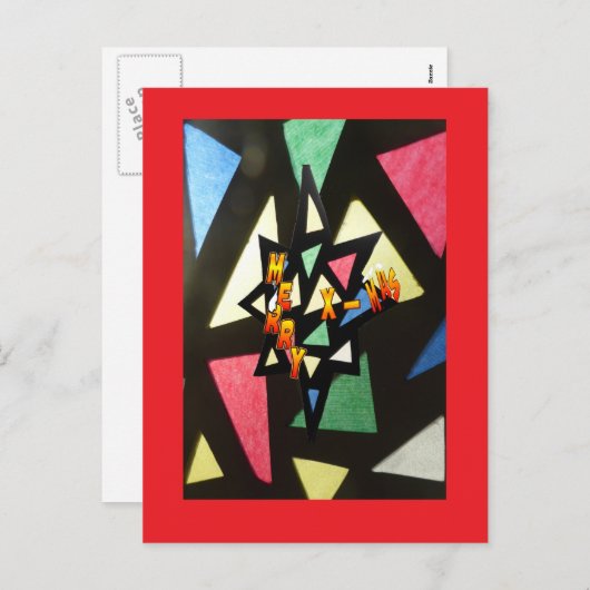 Het Rode Briefkaart van de Ster van Kerstmis van (Voorkant / Achterkant)