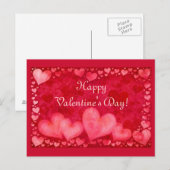 Het rode Briefkaart van de Valentijnsdag (Voorkant / Achterkant)