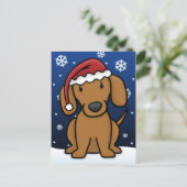 (Het Rode) Briefkaart van Kerstmis van de Tekkel (Staand voorkant)