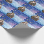 Het rode Deer Cervus elaphus en het winterlandscha Cadeaupapier (Hoek)