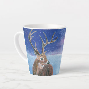 Het rode Deer Cervus elaphus en het winterlandscha Latte Mok