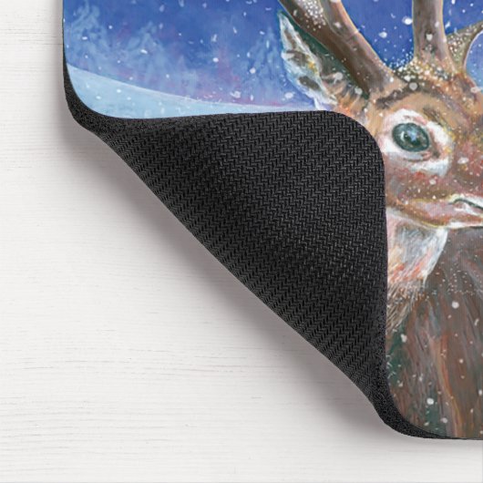 Het rode Deer Cervus elaphus en het winterlandscha Muismat (Hoek)