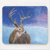 Het rode Deer Cervus elaphus en het winterlandscha Muismat (Voorkant)