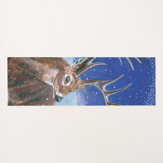 Het rode Deer Cervus elaphus en het winterlandscha Yogamat (Achterkant (horizontaal))