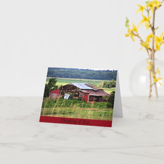 Het rode Denken van de Schuur aan u de Kaart van (Gele Bloem)