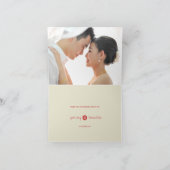 Het rode Dubbele Huwelijk van de Knoop van het Bedankkaart (Binnen)