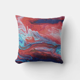 Het rode en Blauwe Acryl Schilderen Kussen