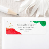 Het rode en Groene Adres van de Terugkeer van de W Etiket (Insitu)