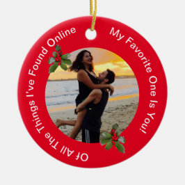 Het Rode en Groene Kerst Keramische Ornament van h