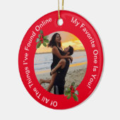 Het Rode en Groene Kerst Keramische Ornament van h (Links)