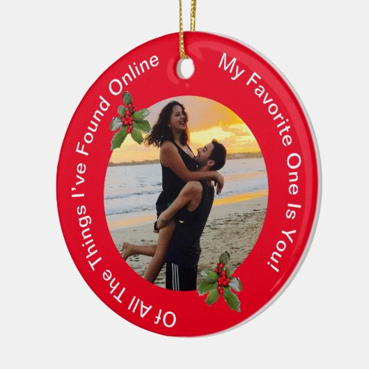 Het Rode en Groene Kerst Keramische Ornament van h (Links)