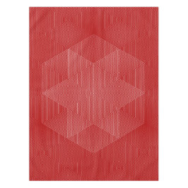 Het rode en Witte Geometrische Tafelkleed van