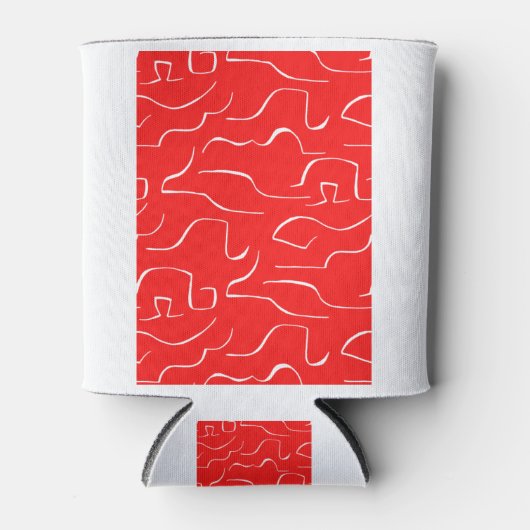 Het rode en witte patroon. blikjeskoeler (Voorkant)
