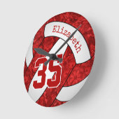 het rode en witte volleybalteam kleuren meisjes sp ronde klok (Hoek)