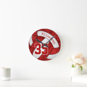 het rode en witte volleybalteam kleuren meisjes sp ronde klok (Huis)