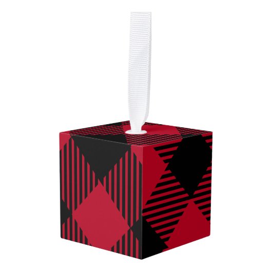 Het rode en Zwarte Patroon van de Plaid van de Decoratie (Voorkant hoekig)