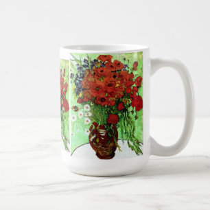 Het rode Fine Art. van Papavers & Daisies Van Gogh Koffiemok