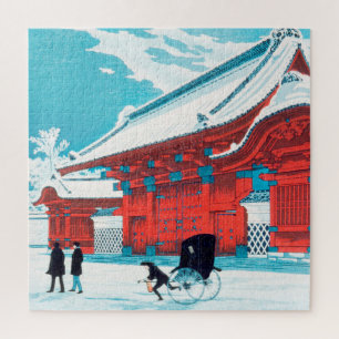 Het Rode Gate van Hongo in Sneeuw door Hiroaki Tak Legpuzzel