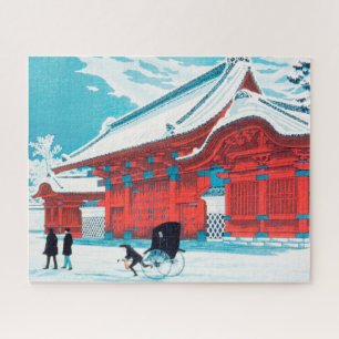 Het Rode Gate van Hongo in Sneeuw door Hiroaki Tak Legpuzzel