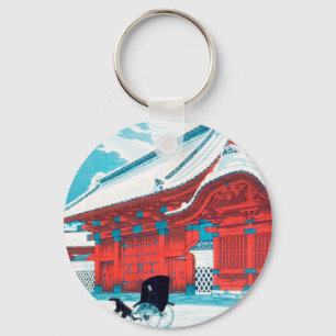 Het Rode Gate van Hongo in Sneeuw door Hiroaki Tak Sleutelhanger