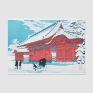 Het Rode Gate van Hongo in Sneeuw door Hiroaki Tak Tissuepapier