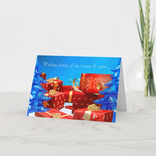 Het Rode Geschenken Wenskaart Feestdagen Kaart (Voorkant)