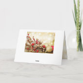 Het rode gouden Wenskaart van snuisterijen Feestdagen Kaart (Achterkant)