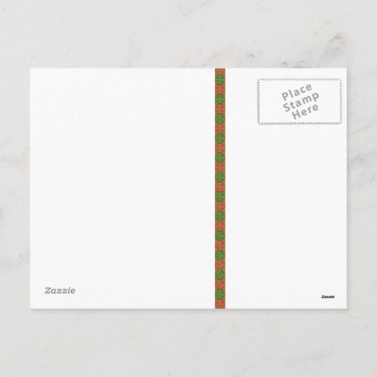 Het rode Green Fleur DE Lis Tile Briefkaart van de (Achterkant)