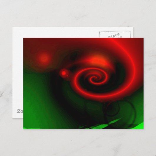 Het rode Groene Abstracte Schilderen Briefkaart (Voorkant / Achterkant)