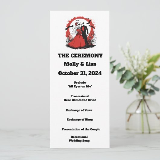 Het rode Halloween programma Programmakaart (Staand voorkant)