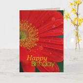 Het rode Happy Birthday Wenskaart van Daisy Kaart (Gele Bloem)