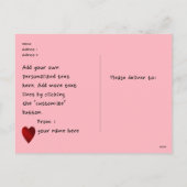 Het rode hart van de Valentijnsdag Feestdagenkaart (Achterkant)