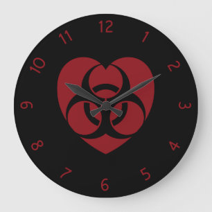 Het rode Hart van de Waarschuwing Biohazard Grote Klok
