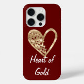 Het rode hart van goud Case-Mate iPhone case (Achterkant)