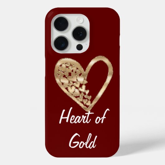 Het rode hart van goud Case-Mate iPhone case (Achterkant)
