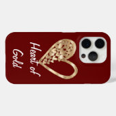 Het rode hart van goud Case-Mate iPhone case (Achterkant (horizontaal))