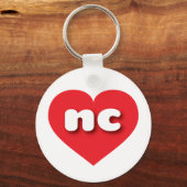 Het rode hart van North Carolina - Ik hou van nc Sleutelhanger (Voorkant)