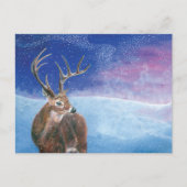Het rode hert (Cervus elaphus) in de winter Feestdagenkaart (Voorkant)