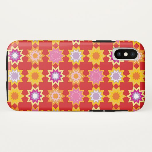 Het rode Hoesje van de Telefoon van het Patroon (Achterkant (horizontaal))