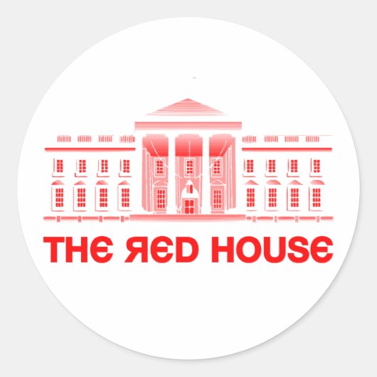 Het Rode Huis Ronde Sticker (Voorkant)