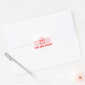 Het Rode Huis Ronde Sticker (Envelop)