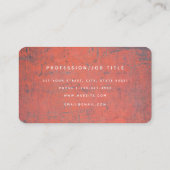 Het rode Initiaal van de Roest Metaaltextuur Monog Visitekaartje (Achterkant)