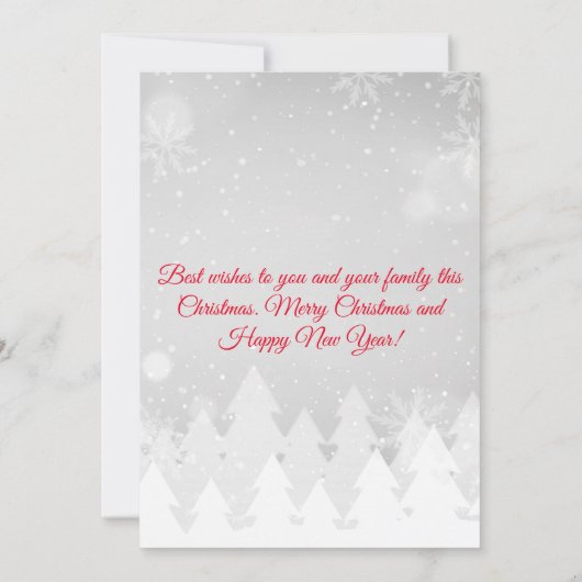 het rode kerstscript drie foto ' s collage notitiekaartje (Achterkant)