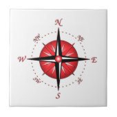 Het rode Kompas nam toe Tegeltje (Voorkant)