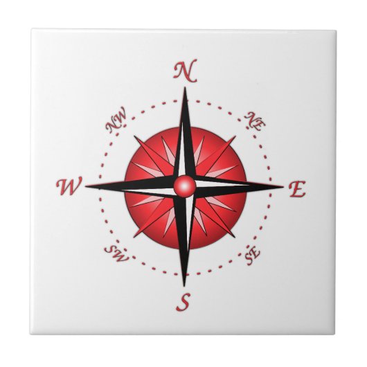 Het rode Kompas nam toe Tegeltje (Voorkant)