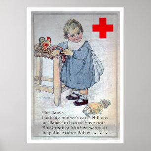 Het Rode Kruis helpt de baby's in Europa (US00153) Poster